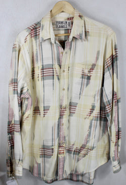 Vintage Pale Yellow, Sage, Cream and Faded Red Size Large