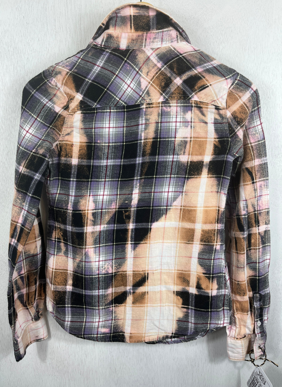 Vintage Purple, Rust, Black and White Flannel Size XS