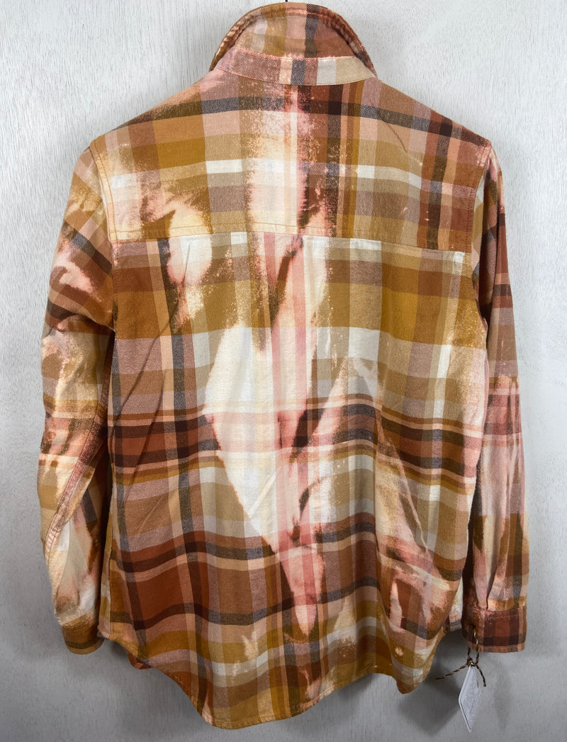 Vintage Copper, White and Peach Flannel Size Small