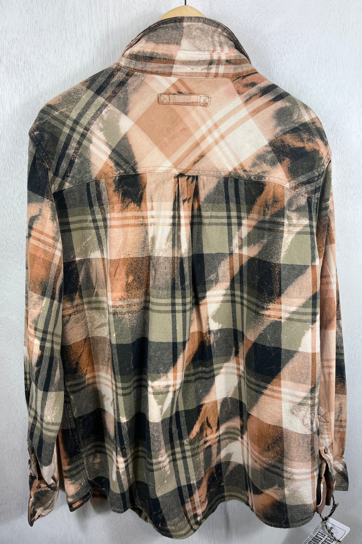 Vintage Sage, Rust, Black and Cream Flannel Size Large