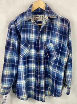 Vintage Retro Blue and White Flannel