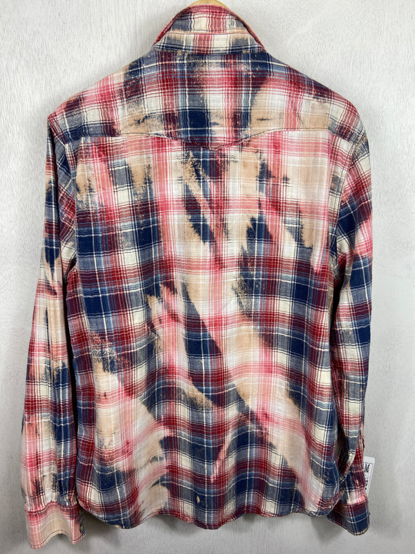 Vintage Western Style Red, White and Blue Flannel Size Medium