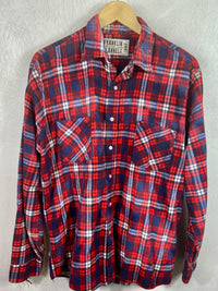 Vintage Retro Red, White and Blue Flannel Size Large