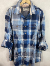 Vintage Royal and Light Blue Lightweight Cotton Size XXL