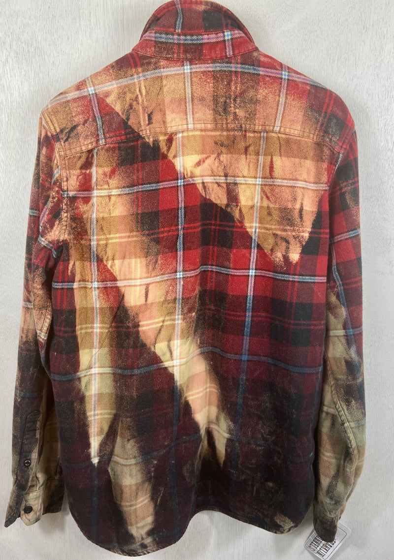 Vintage Red, Black and Rust Flannel Size Large