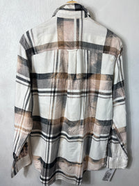 Vintage Grey, Taupe and White Flannel Size Medium