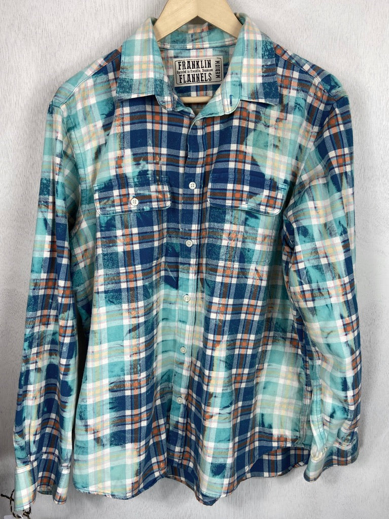 Vintage Turquoise and White Flannel Size Medium