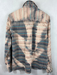 Vintage Grey, Turquoise and Pink Flannel Size Small