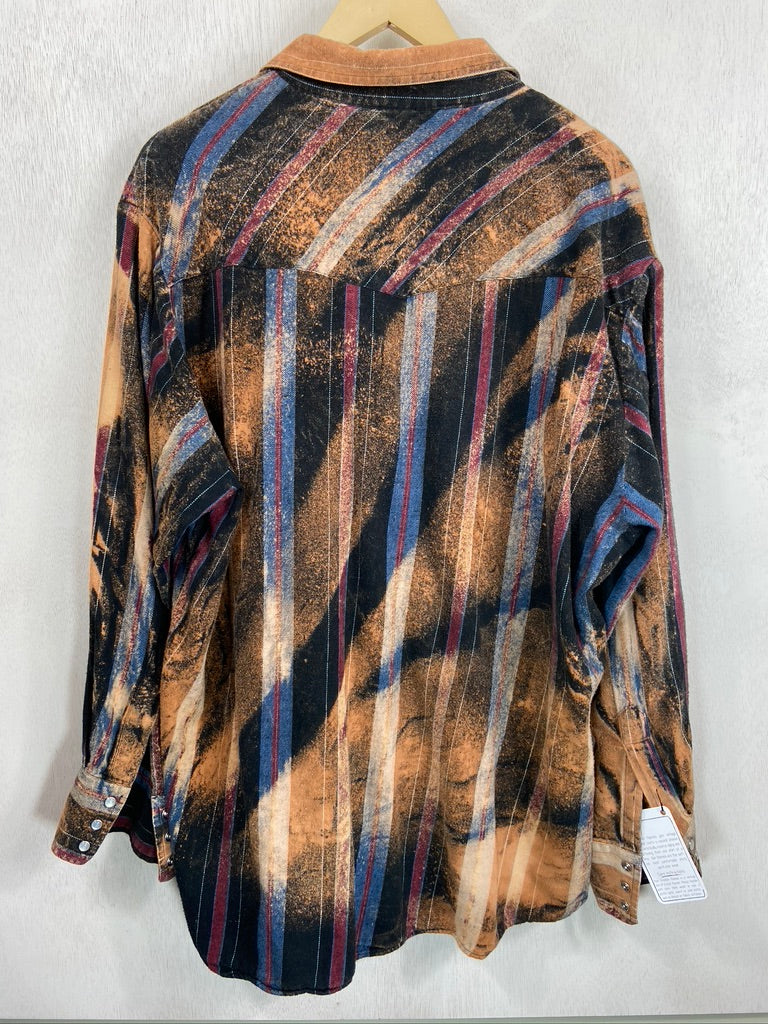 Vintage Western Style Black, Blue and Rust Flannel Size Large
