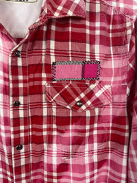 Vintage Red, Pink and White Flannel Size Small