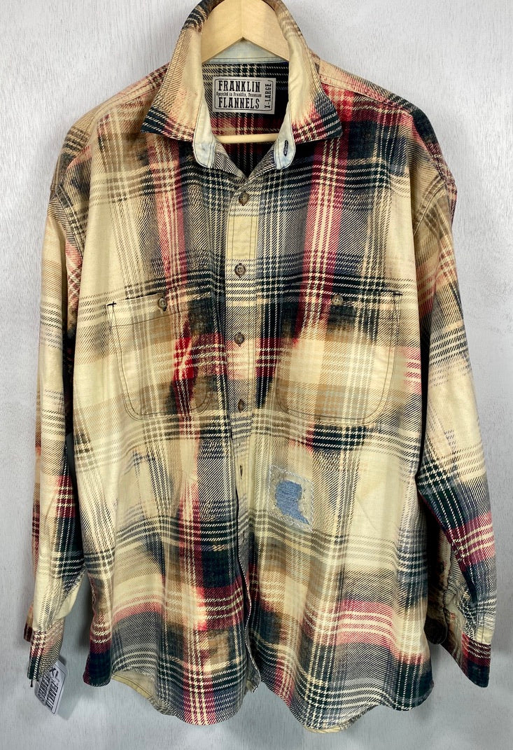 Vintage Red, Green and Beige Flannel Jacket Size XL