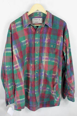 Vintage Burgundy, Forest Green and Royal Blue Flannel Size XL