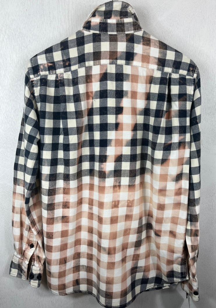 Vintage Navy, White and Rust Flannel Size Medium