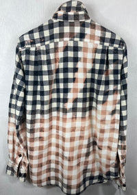 Vintage Navy, White and Rust Flannel Size Medium