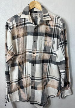 Vintage Grey, Taupe and White Flannel Size Medium