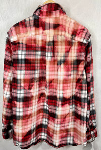 Vintage Red, Pink, White and Black Flannel Size XL