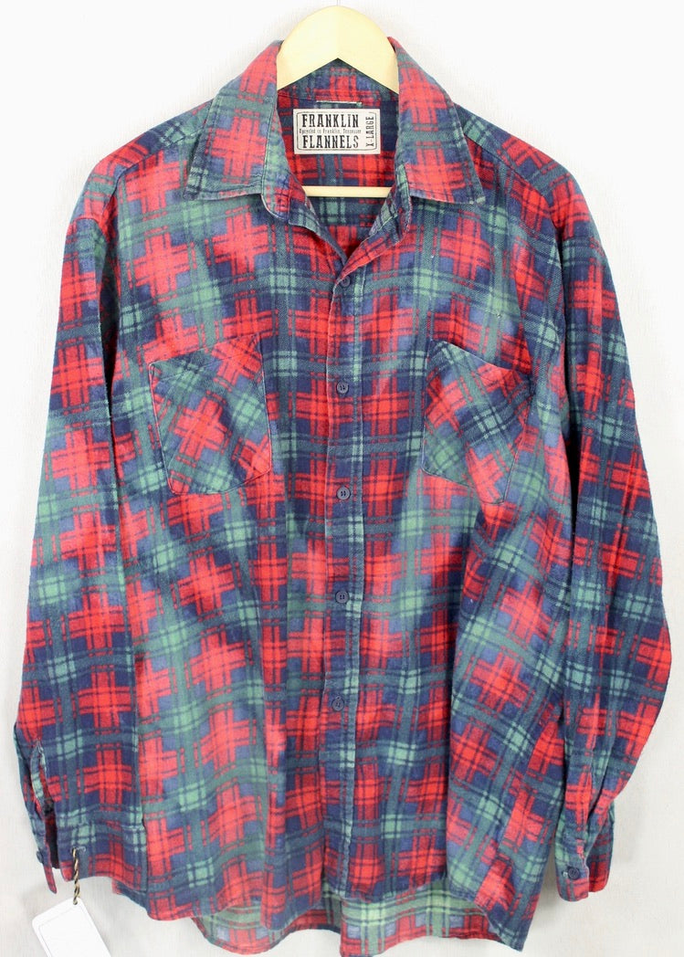 Vintage Retro Red, Blue and Green Flannel Size XL