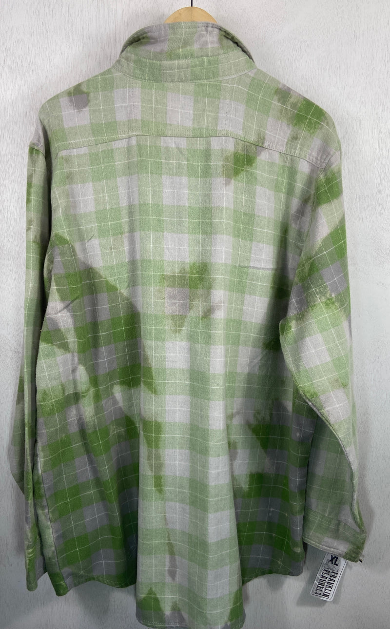 Vintage Light Green and Pale Grey Flannel Size XL