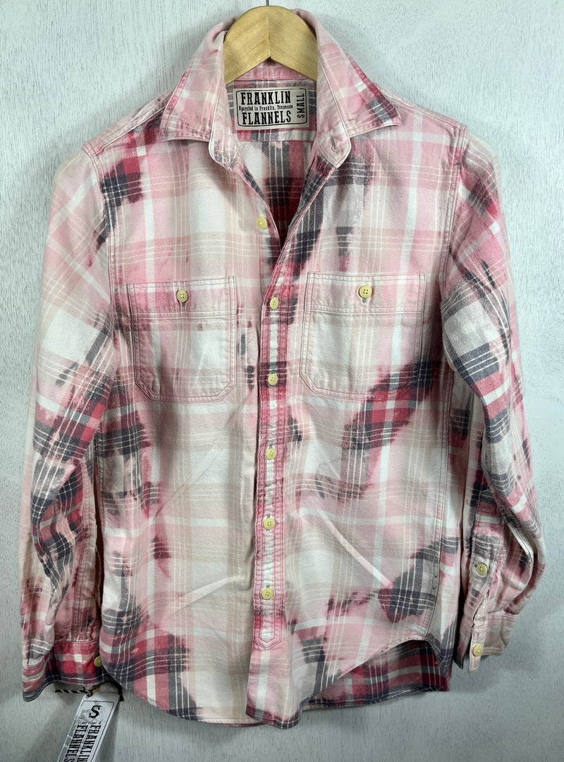 Vintage Pink, Grey and White Flannel Size Small