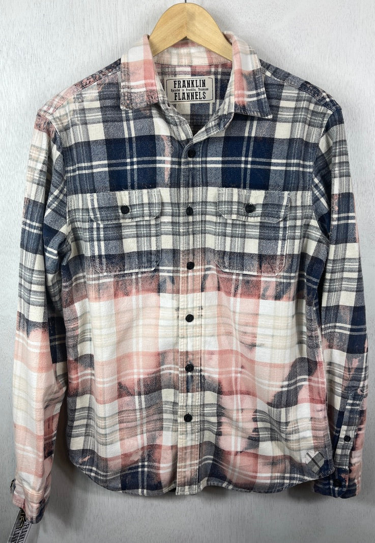 Vintage Navy, White and Pink Flannel Size Medium