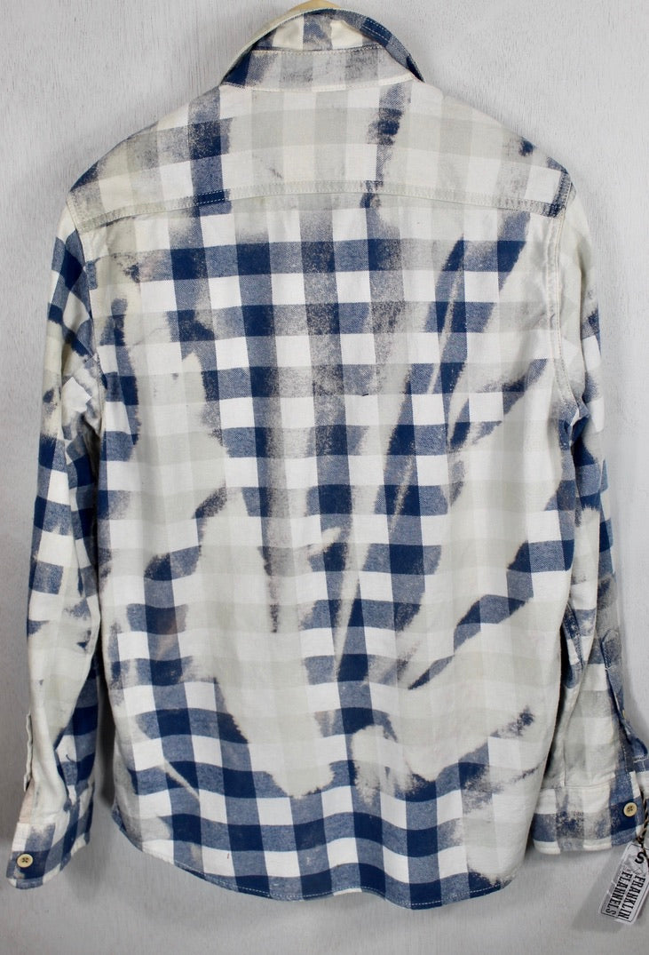 Vintage Blue and White Checked Flannel Size Small