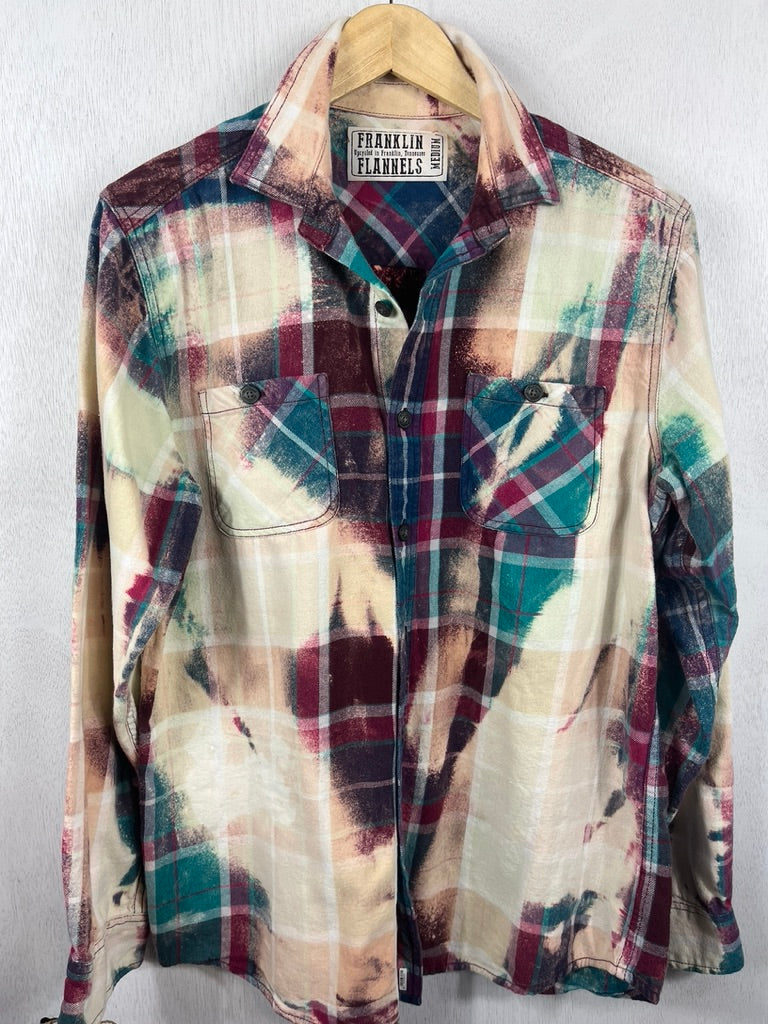 Vintage Teal, Burgundy and Cream Flannel Size Medium