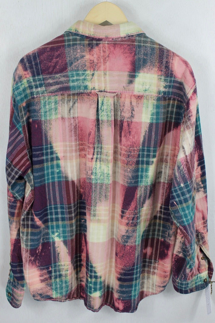 Vintage Purple, Green, and Blue Flannel Size Large