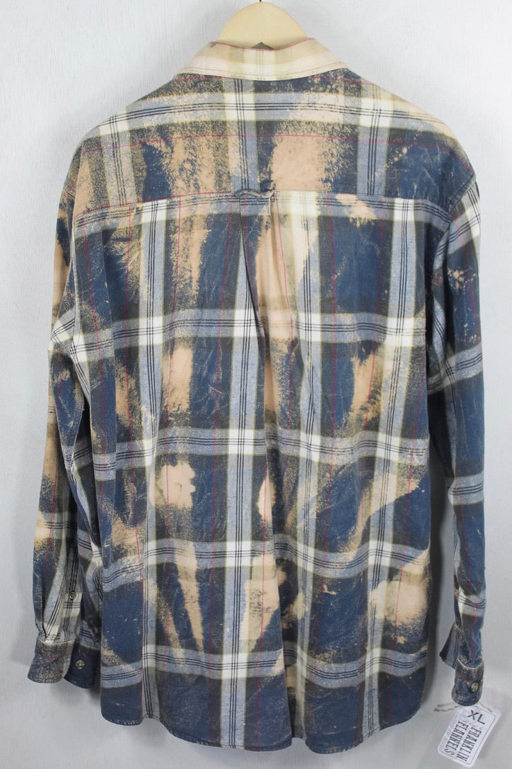 Vintage Blue and Cream Flannel Size XL