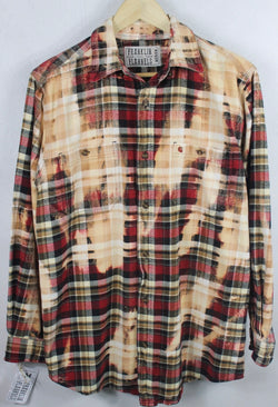 Vintage Red, Black and Peach Flannel Size Medium