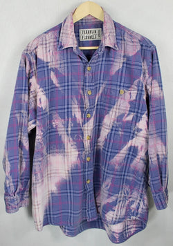 Vintage Periwinkle Blue and Lavender Flannel Size Medium