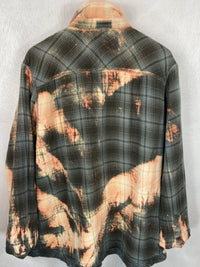 Vintage Reversible Greeen, Rust and Cream Flannel Jacket Size XL