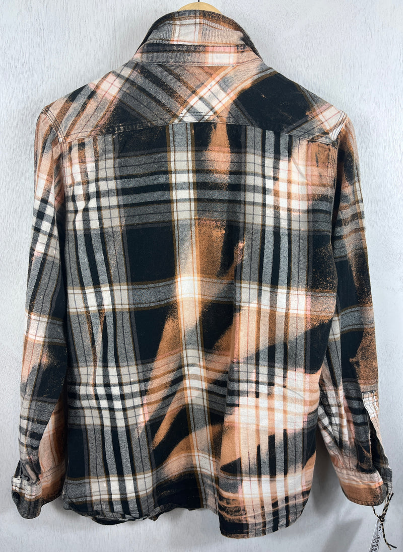 Vintage Black, White and Gold Flannel Size Small