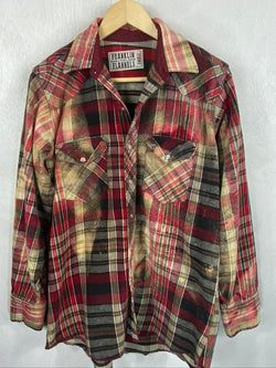 Vintage Western Style Red, Black and Cream Flannel Jacket Size Small