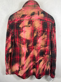 Vintage Red, Black and Pink Flannel Size Large