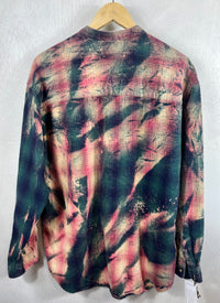 Vintage Navy, Green, Pink and Cream Flannel Size XL