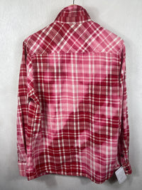 Vintage Red, Pink and White Flannel Size Small