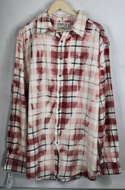 Vintage Red, Pink and White Flannel Size XL Tall