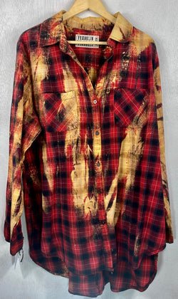 Vintage Red, Black and Gold Flannel Size Medium