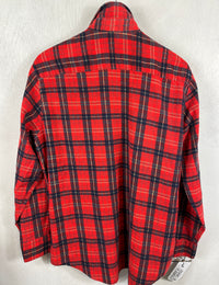 Vintage Retro Red, Navy and Yellow Flannel Size Large
