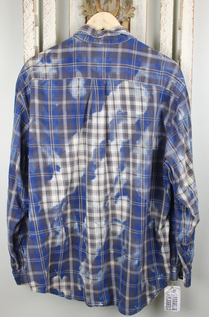 Vintage Blue and Dove Grey Flannel Size XL
