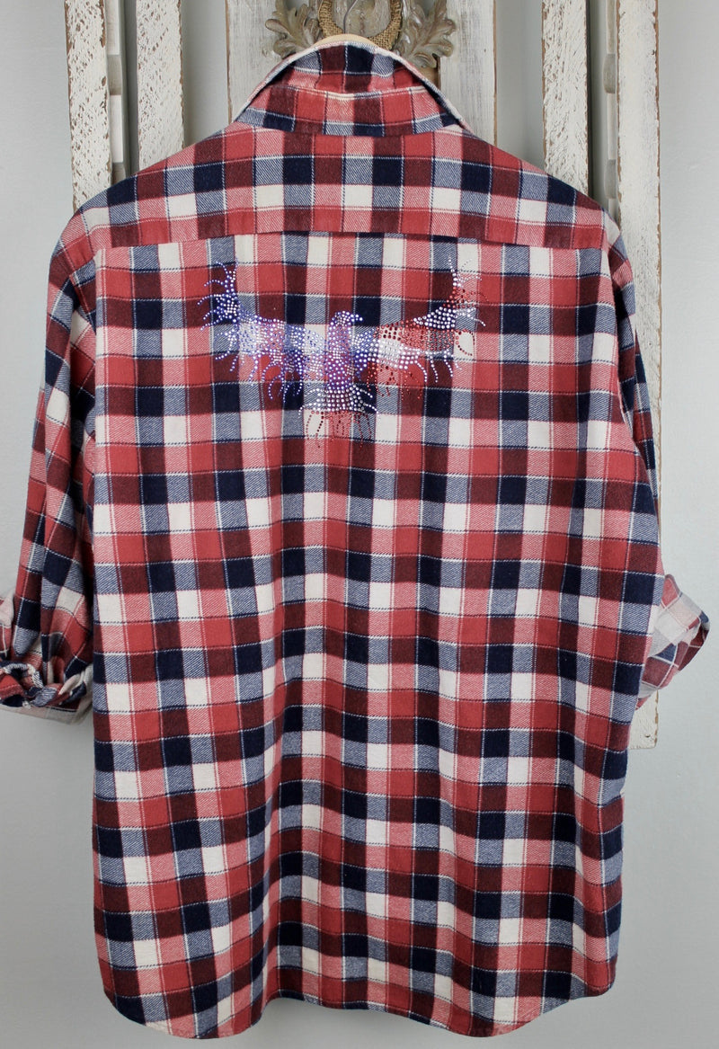 Fanciful Franklin Flannels with Patriotic Eagle Size Medium