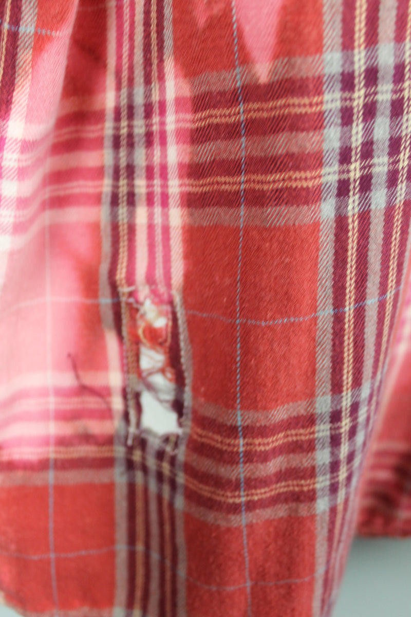 Vintage Red, Pink and Grey Flannel Size Large