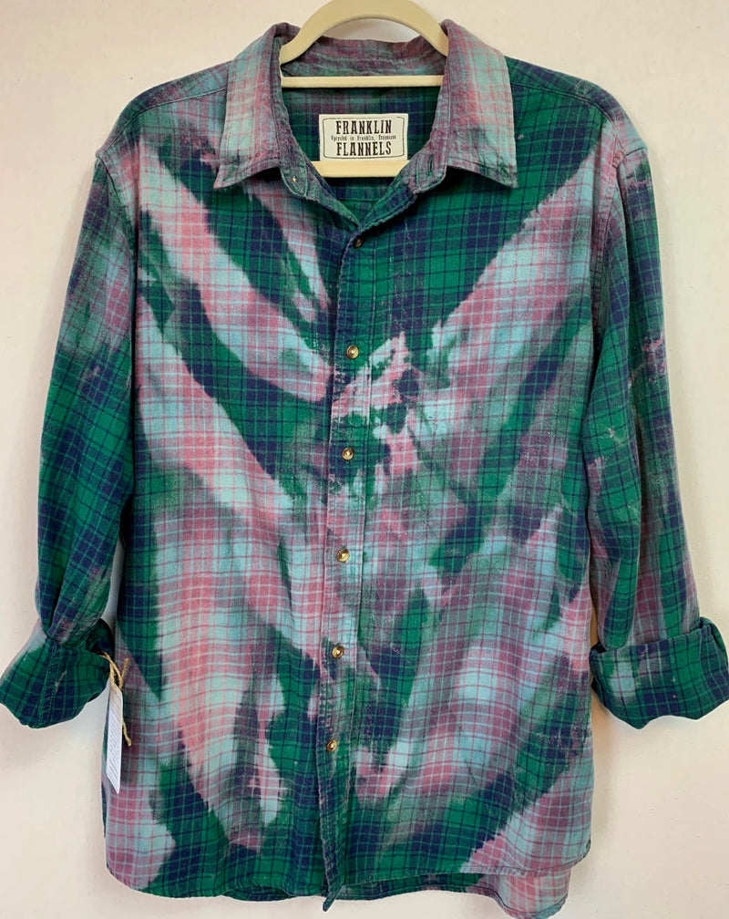 Fanciful Franklin Flannels in Green and Blue Size Large