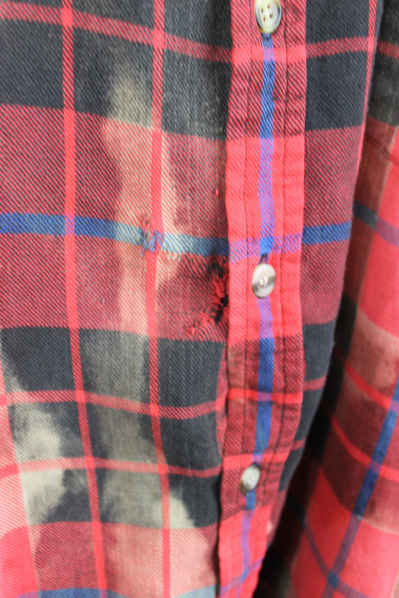 Grunge Red and Black Flannel Size XL