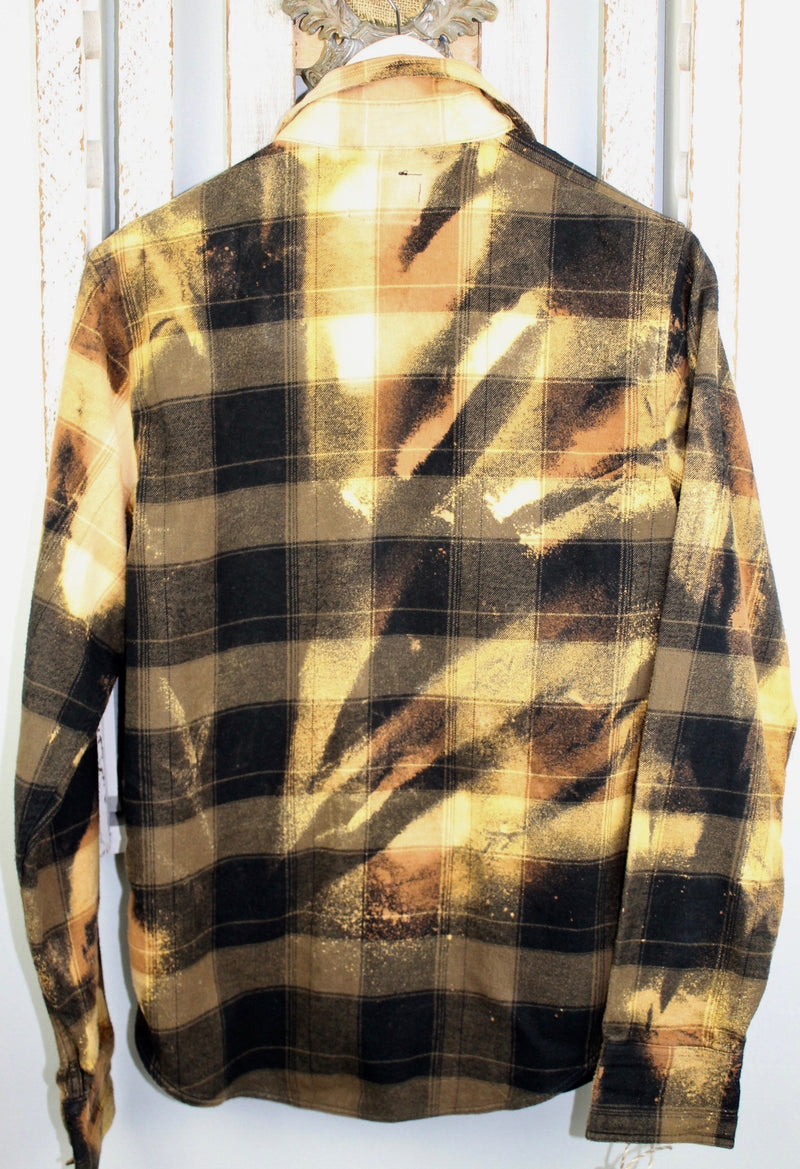 Vintage Black, Brown and Gold Flannel Size Small