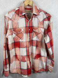 Vintage Western Style Red and White Flannel