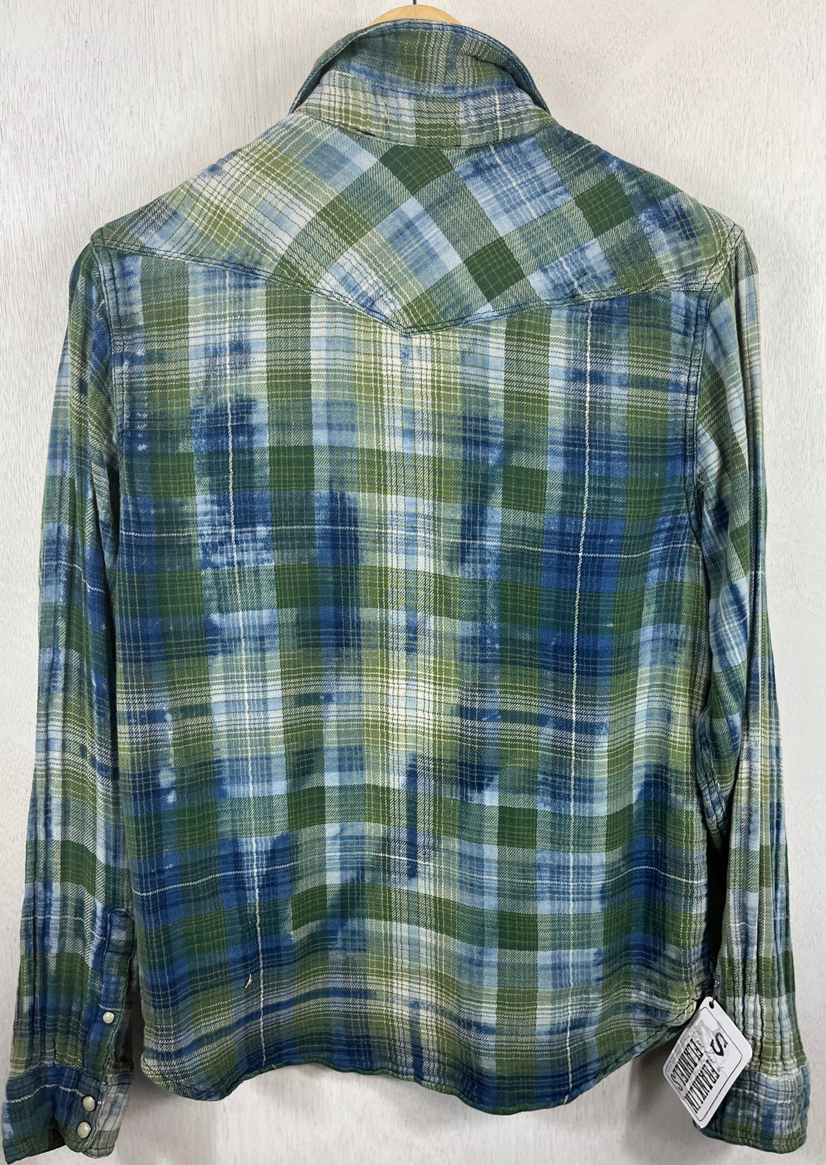 Vintage Western Style Green and Blue Flannel Size Small
