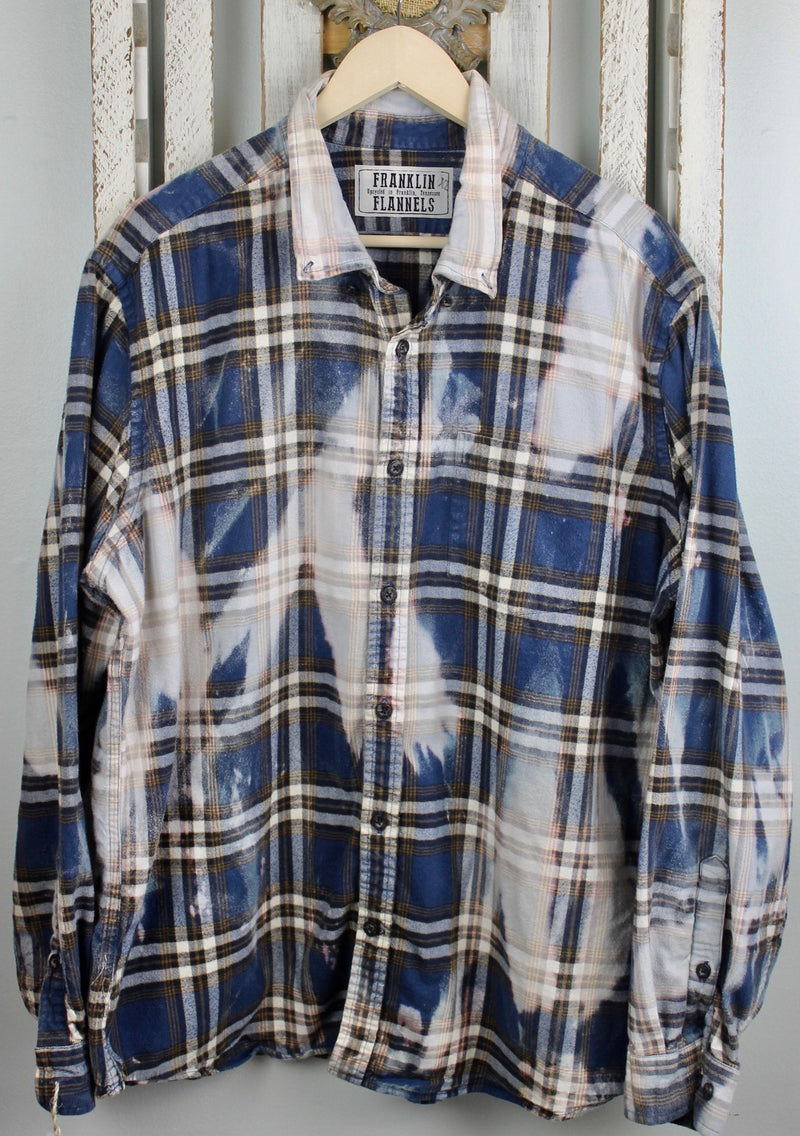 Vintage Blue, Brown and Cream Flannel Size XL