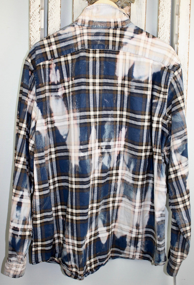 Vintage Blue, Brown and Cream Flannel Size XL