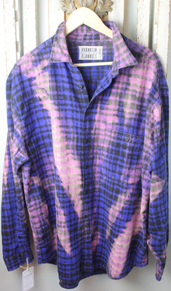 Vintage Blue, Purple, and Pink Flannel Size Extra Large